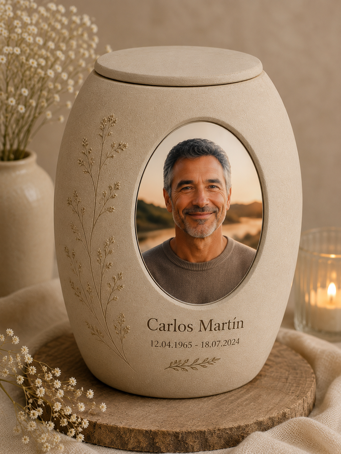 Urna memorial personalizada